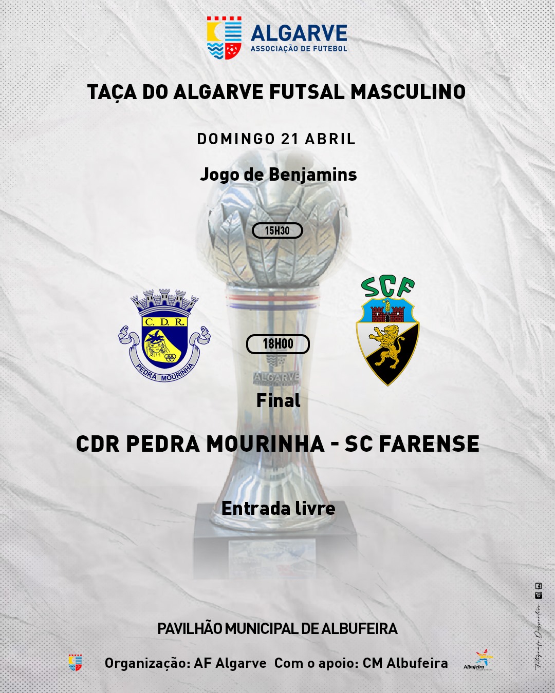 Festa da final da Taça do Algarve Futsal Masculino faz-se no domingo em Albufeira